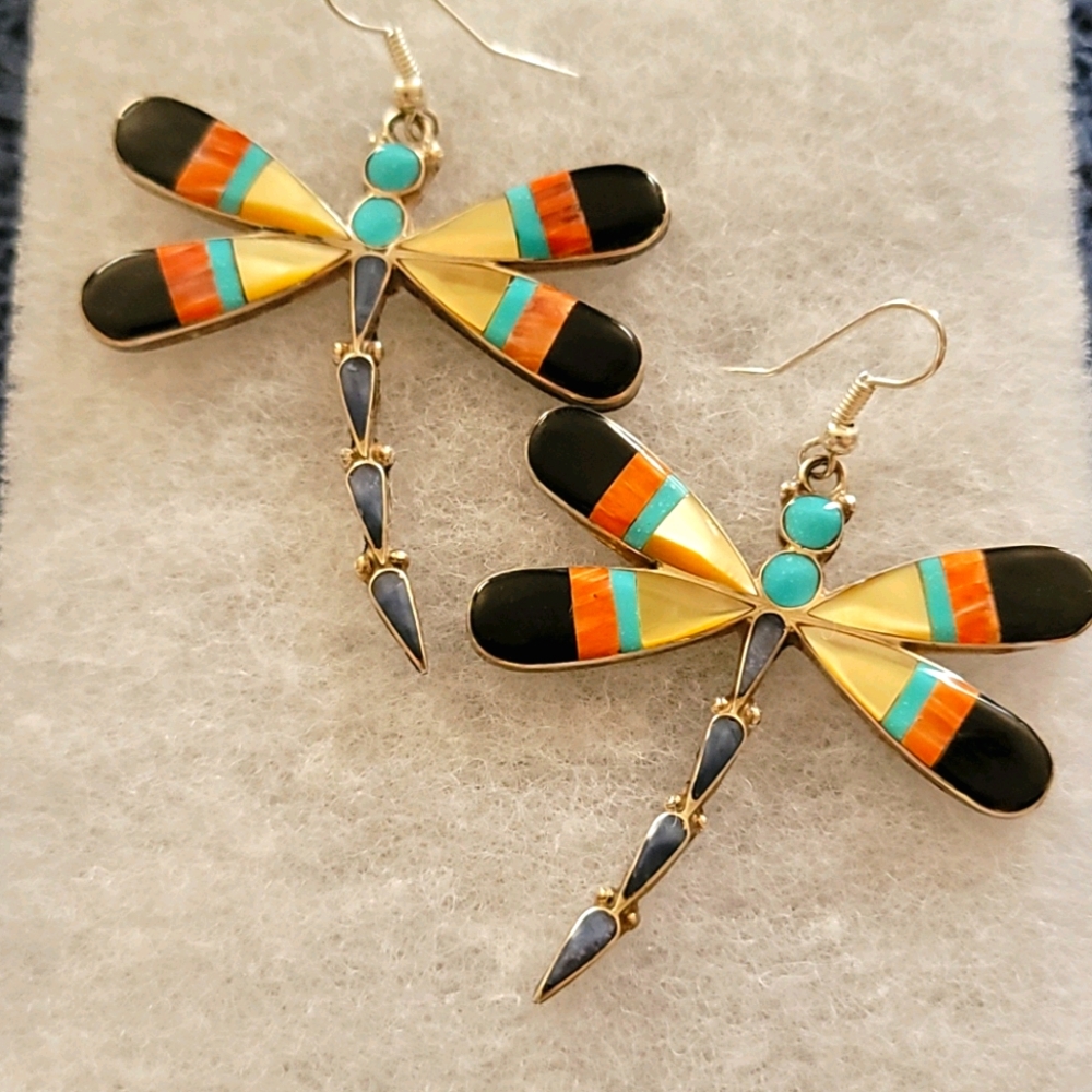 Multistone Dragonfly Earrings